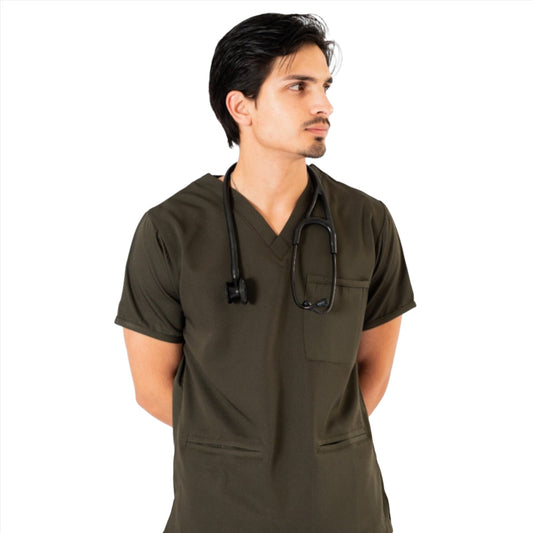 Men's Olive Green Scrub Sets - Limited Edition