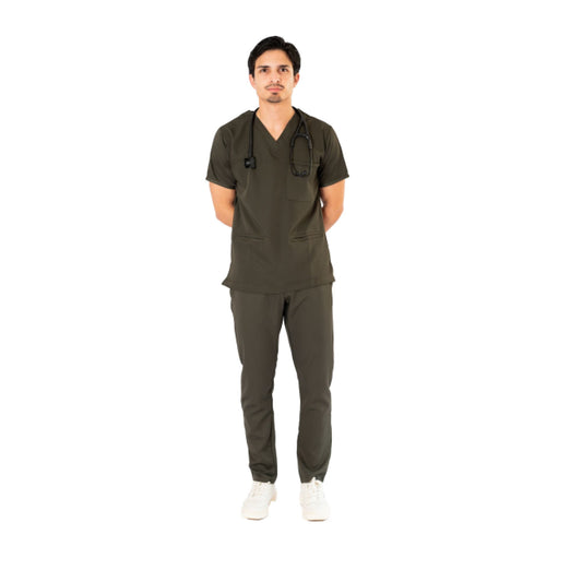 Men's Olive Green Scrub Sets - Limited Edition