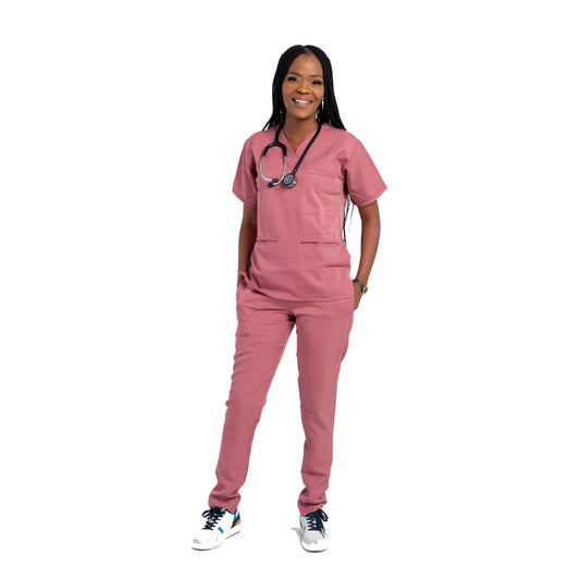 Women's Rose Pink Scrubs Sets - Limited Edition