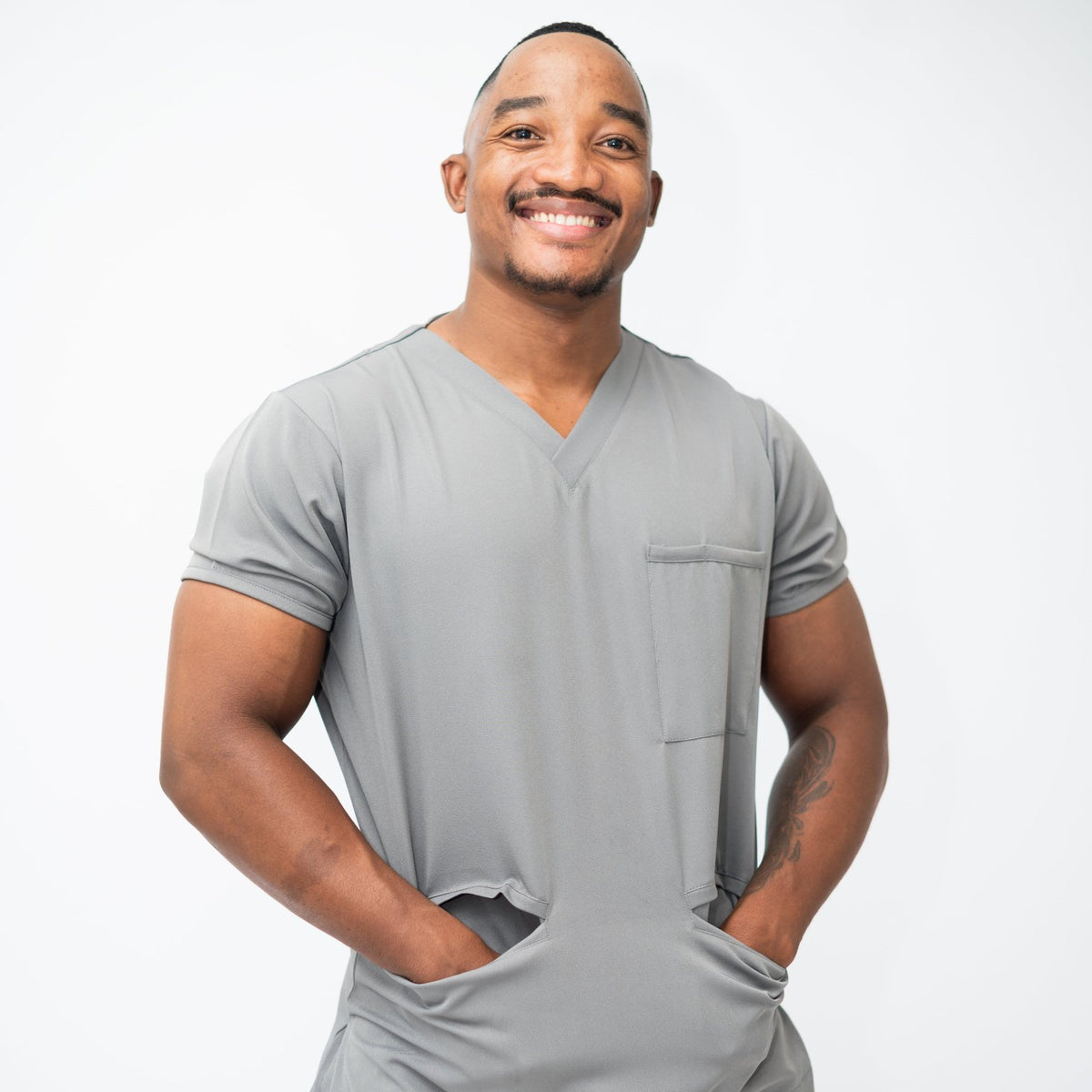 Grey Scrub Tech Male Cloud Grey Scrub Set – Wave Medical Scrubs