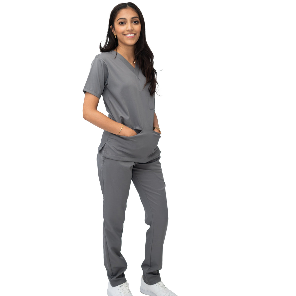 Grey Scrub Tech Female Cloud Grey Scrub Set – Wave Medical Scrubs