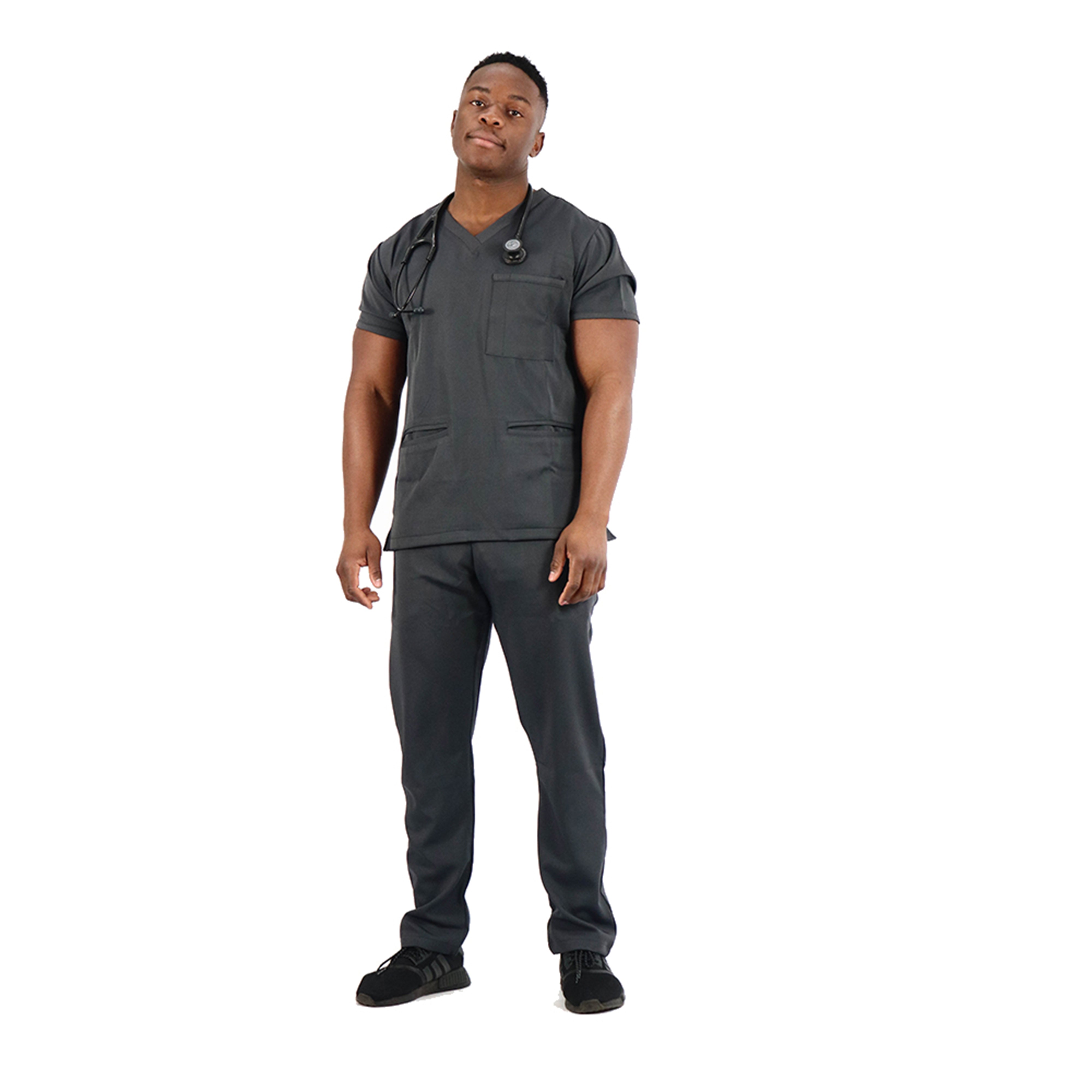Grey Scrub Tech Male Charcoal Grey Scrub Set – Wave Medical Scrubs