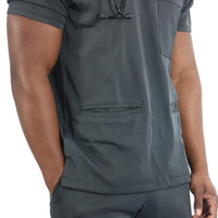 Male Charcoal Grey Scrub Set