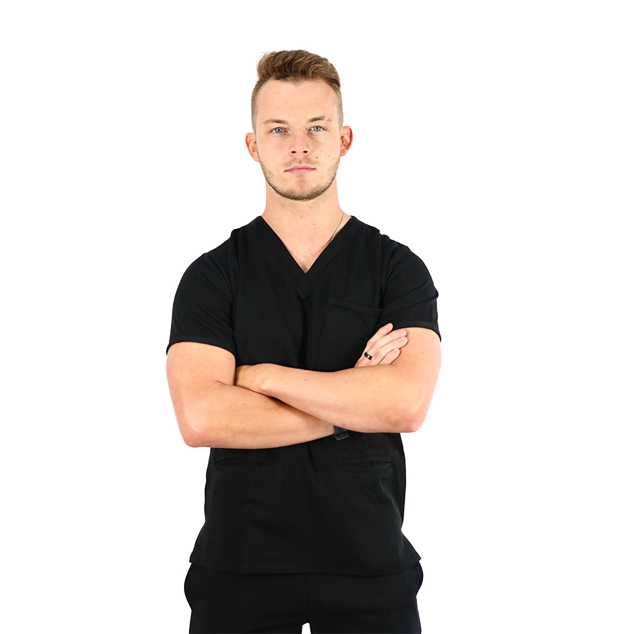 Male Jet Black Scrub Set