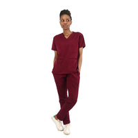 Female Garnet Maroon Scrub Set